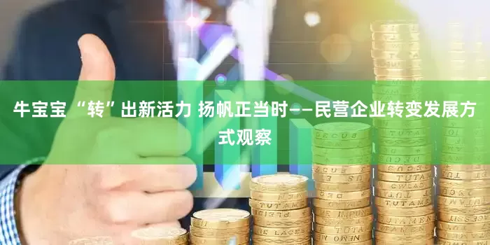 牛宝宝 “转”出新活力 扬帆正当时——民营企业转变发展方式观察